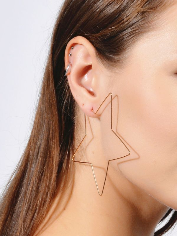 Effortlessly chic and stylish- star shaped hoops