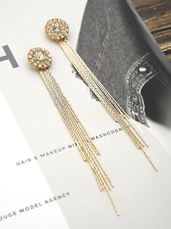 The Charm of a Perfectionist Stone studded danglers- Golden