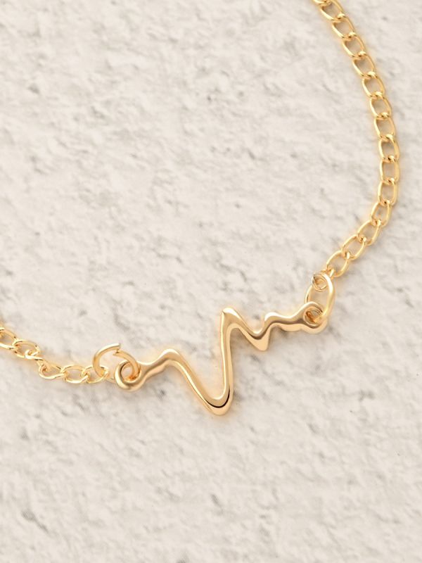 The Elegant Casual Heartbeat Bracelet- Golden