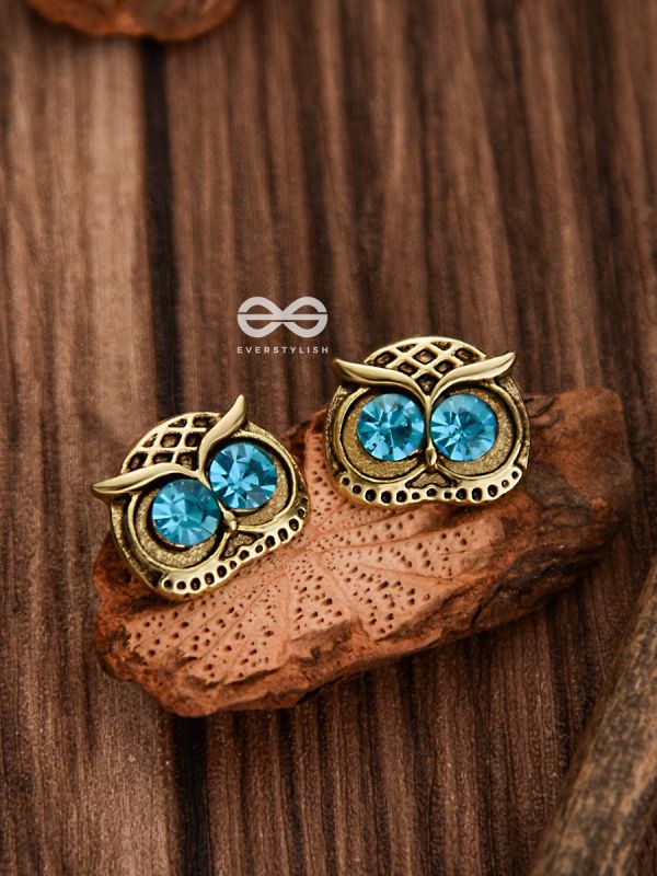 The Little Shimmery Owls - Tiny Trinket Earrings