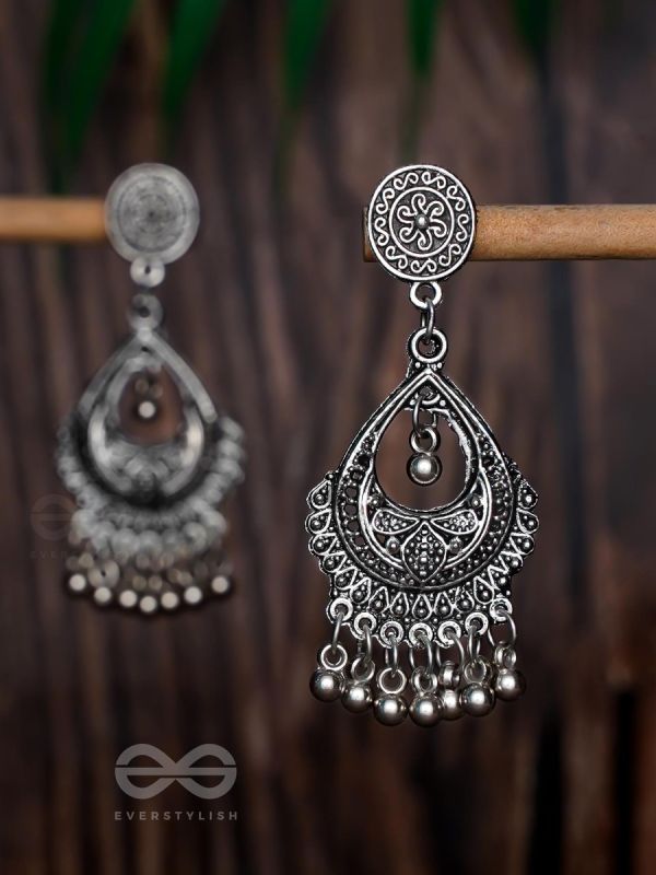 The Ethnic Intricate Delight - Oxidised Boho Earrings