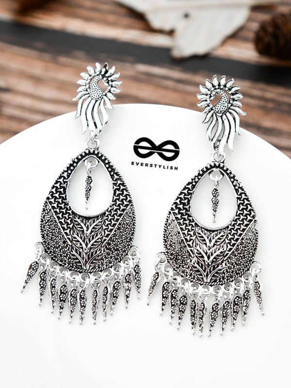 The Intricate Artwork Danglers - The Oxidised Boho Collection