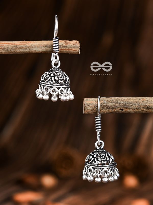 The Cute Little Intricate Floral Jhumkis- Tiny Trinket Earrings