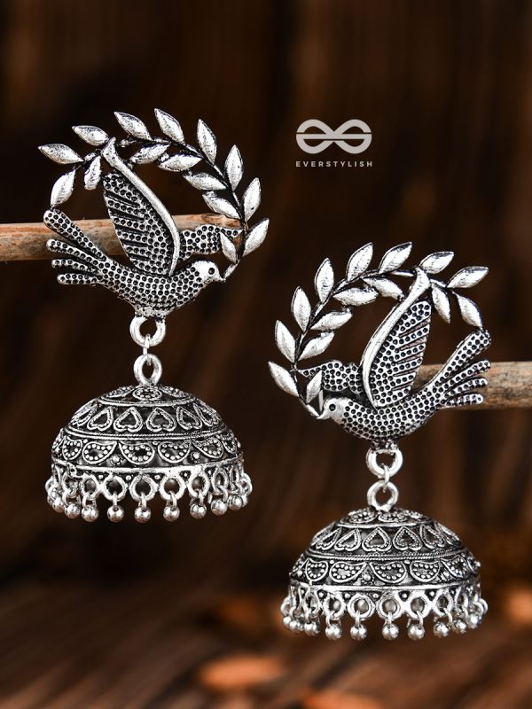 The Messengers of Peace Oxidised Love Jhumkis