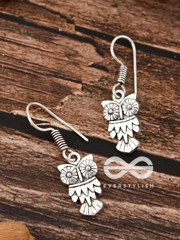 The Little Cutesy Owl Danglers - Tiny Trinket Earrings