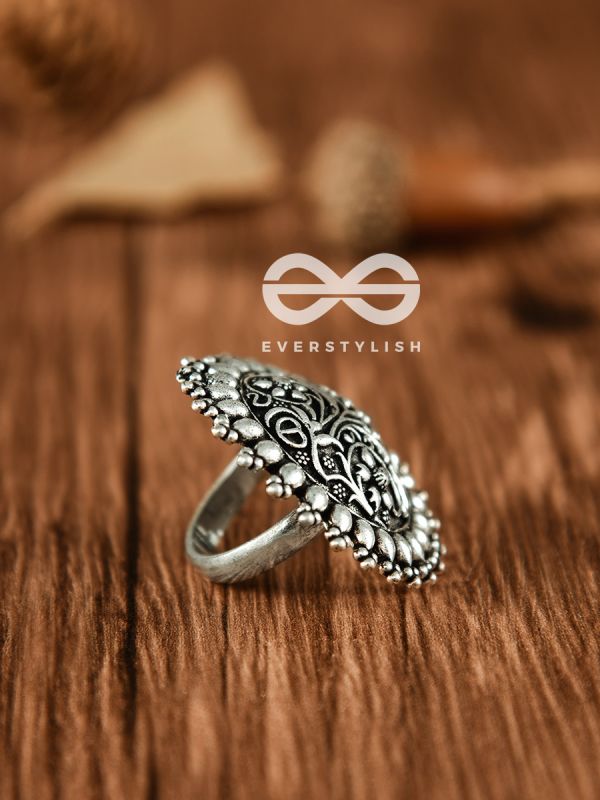 The Nature Connect - Oxidised Boho Ring