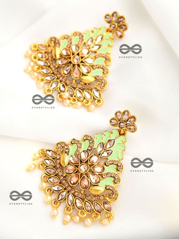 The Marvellous Meenakari Collection - Inaaya Earrings - Green