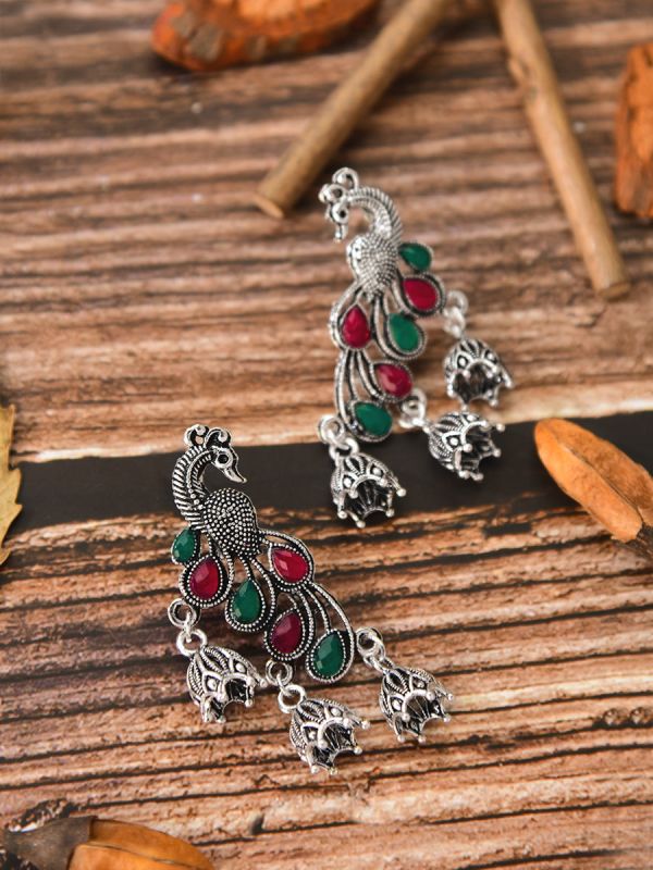 The Artistic Peacock Polki Style Earrings