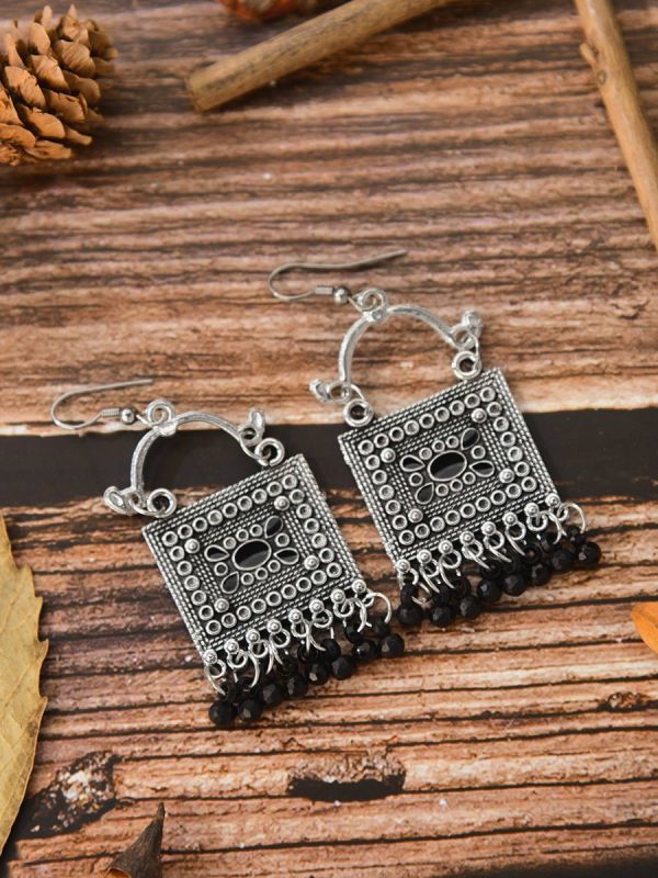 The Embellished Trunk - Oxidised Boho Earrings