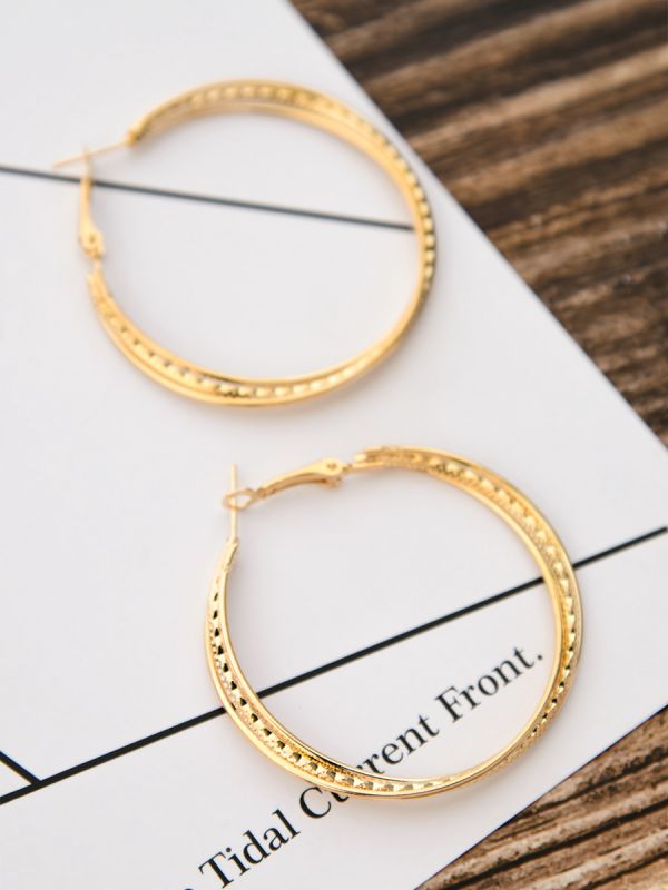 The Elegant Shimmer Triple Layered Hoops - Golden