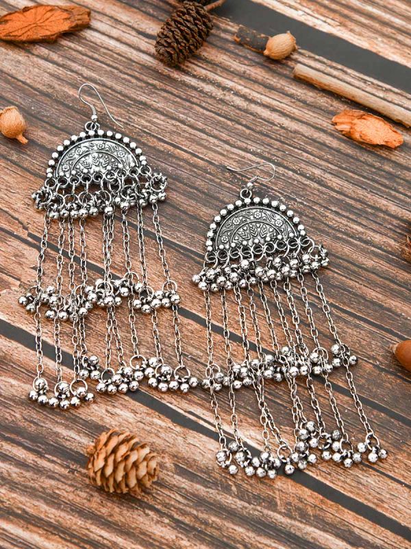 The Motif Moon Statement-Makers - Oxidised Boho Earrings