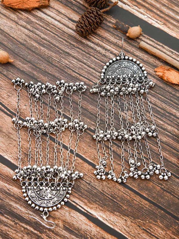The Motif Moon Statement-Makers - Oxidised Boho Earrings
