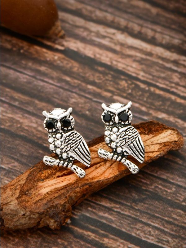 The Owl on a Branch - Tiny Trinket Earrings