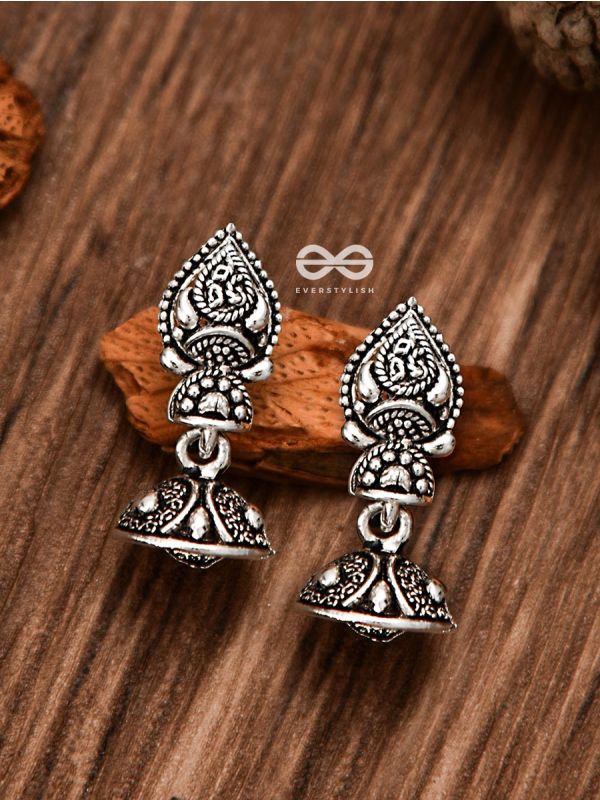 The Little Droplet Artwork Jhumki - Tiny Trinket Earrings
