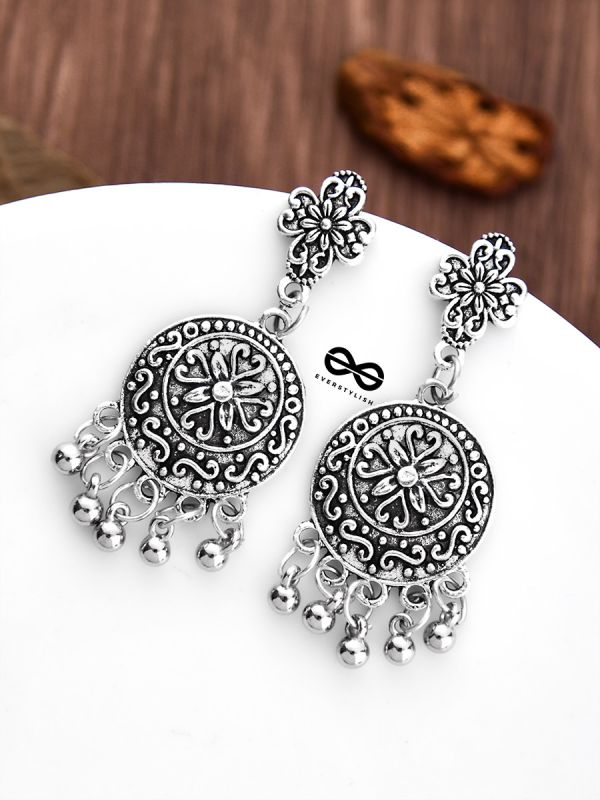 The Little Floral Motif Danglers - Tiny Trinket Earrings