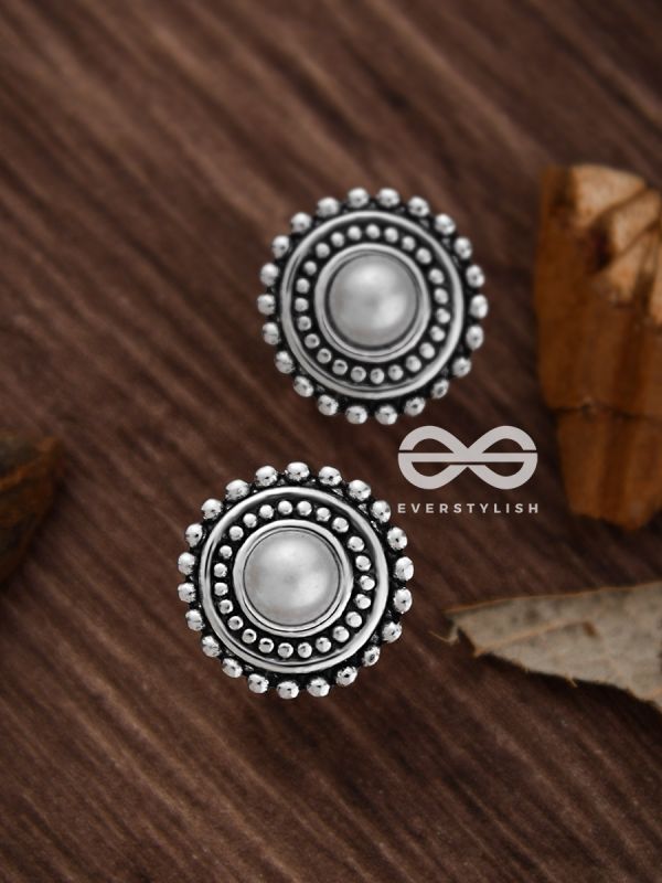 The Little Pearl Button Studs - Tiny Trinket Earrings