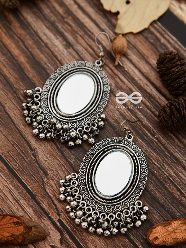 The Vintage Mirrors - Oxidised Boho Earrings