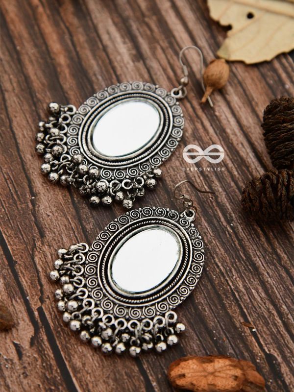 The Vintage Mirrors - Oxidised Boho Earrings