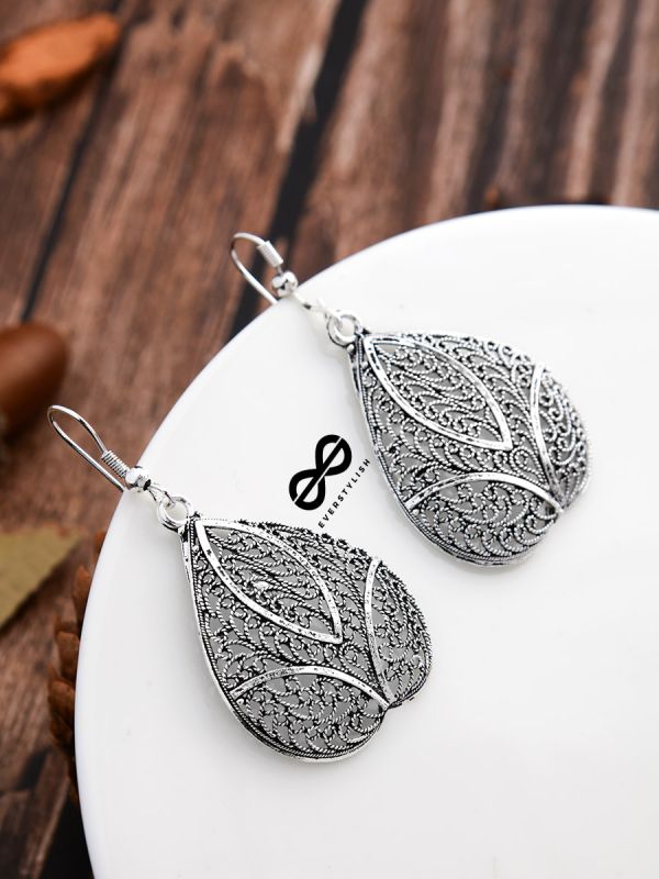 The Delightful Intricate Motifs - Oxidised Boho Earrings