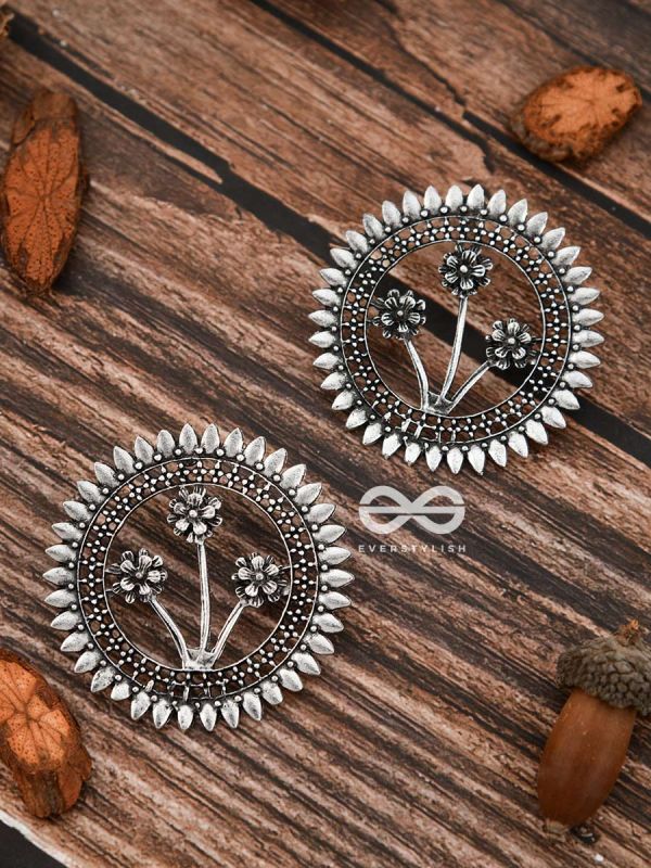 The Artsy Bohemian Sun - Oxidised Boho Earrings
