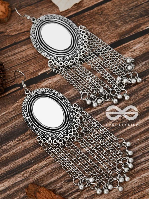 The Vintage Chain Danglers - Oxidised Boho Earrings