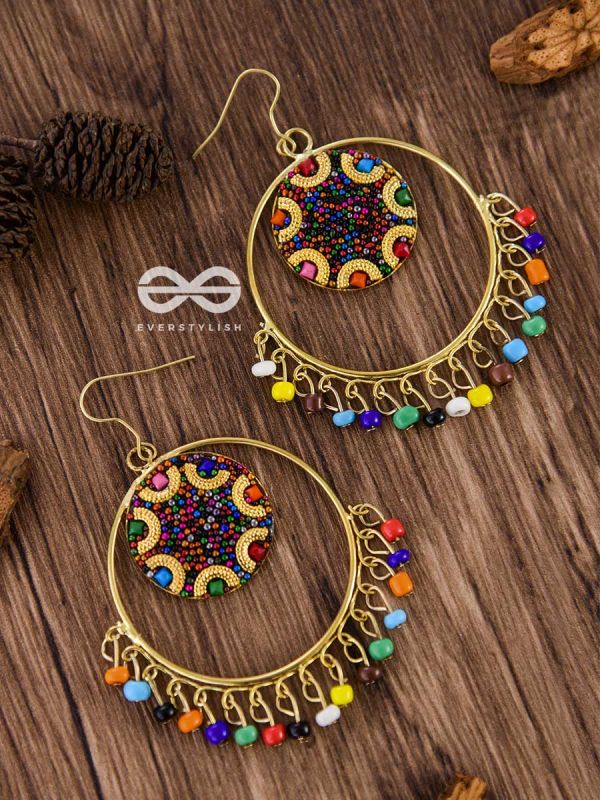Colour Me Crazy - Oxidised Boho Earrings - Golden