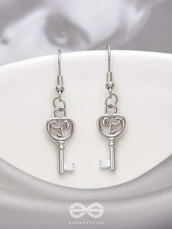 Locke &amp; Key- Silver Earrings