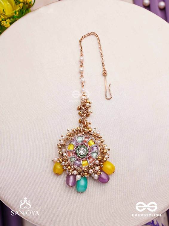 RANGVATI - FULL OF COLORS - EXQUISITE MULTI-HUED MAANGTIKA WITH PEARL AND CRYSTAL EMBELLISHMENTS