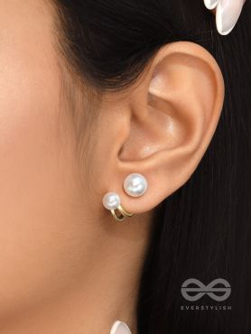 The Pearly Smile- Golden Pearl Earrings