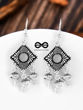 An intriguing Delight - Oxidised Boho Earrings