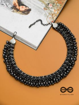 The Bohemian Classic - Oxidised Statement Necklace (Gun-Metal Black)