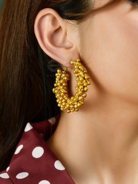 A Glimmer of Shimmer - Playful Embellished Hoops (Golden)