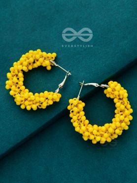 A Glimmer of Shimmer - Playful Embellished Hoops (Yellow)