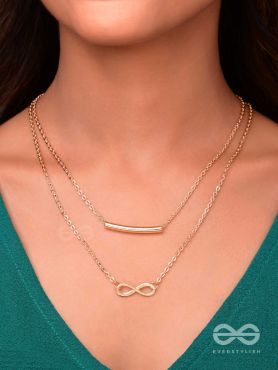 The Infinite Elegance - Golden Multilayered Neckpiece With Anti-Tarnish Coating