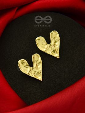 Happy Hearts- Heart-Shaped Golden Earrings