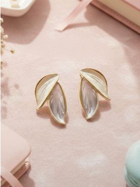 PETALS PANACHE- GOLDEN ENAMELLED EARRINGS (SKY BLUE)