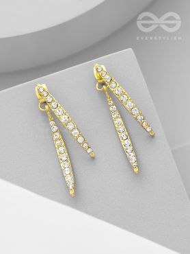 The Fall of Grace- Golden Rhinestones Earrings