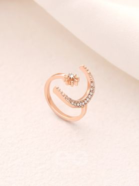 The Night Sky- Rose Golden Rhinestones Ring