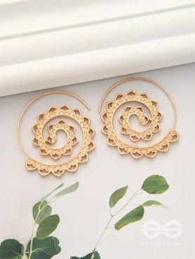 The Flaming Spiral- Chic Golden Earrings