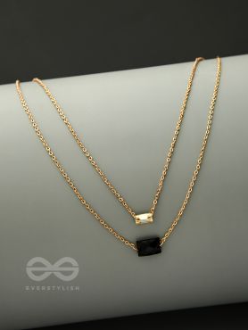 The Dark Reflection- Golden Layered Necklace With Anti-Tarnish Coating