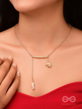 The Ivory Dreamcatcher- Golden Bead Necklace With Anti-Tarnish Coating 