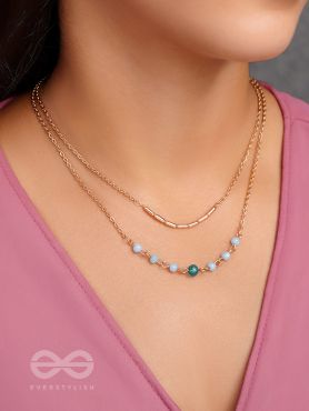 The Wonder Waters- Golden Layered Necklace With Anti-Tarnish Coating 