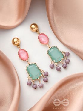 The Smoked Mirror- Golden Embellished Earrings