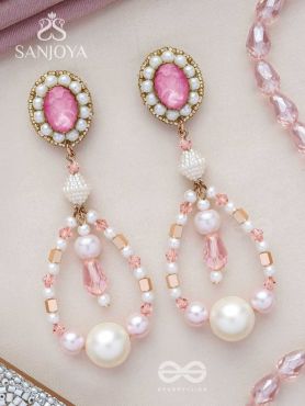 Drapsa- Drops of Rain- Pearls and Stones Embroidered Earrings
