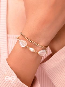 The Crystal Wave- Golden Embellished Bracelet