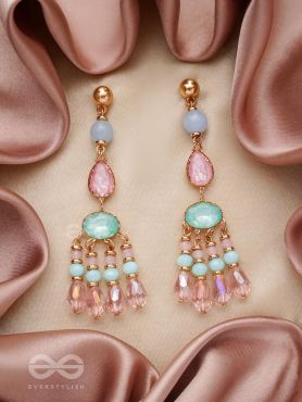 The Dazzling Drizzle- Golden Embellished Earrings