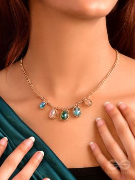 The Shining Stars- Golden Embellished Necklace With Anti-Tarnish Coating 