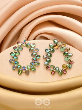 The Shadowy Shimmer- Golden Embellished Earrings