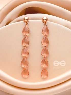 The Rose-Tinted Rains - Golden Embellished Earrings