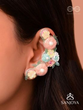 Meghamala - The Garland Of Clouds - Sequins, Beads, Pearls And Resham Hand Embroidered Earrings
